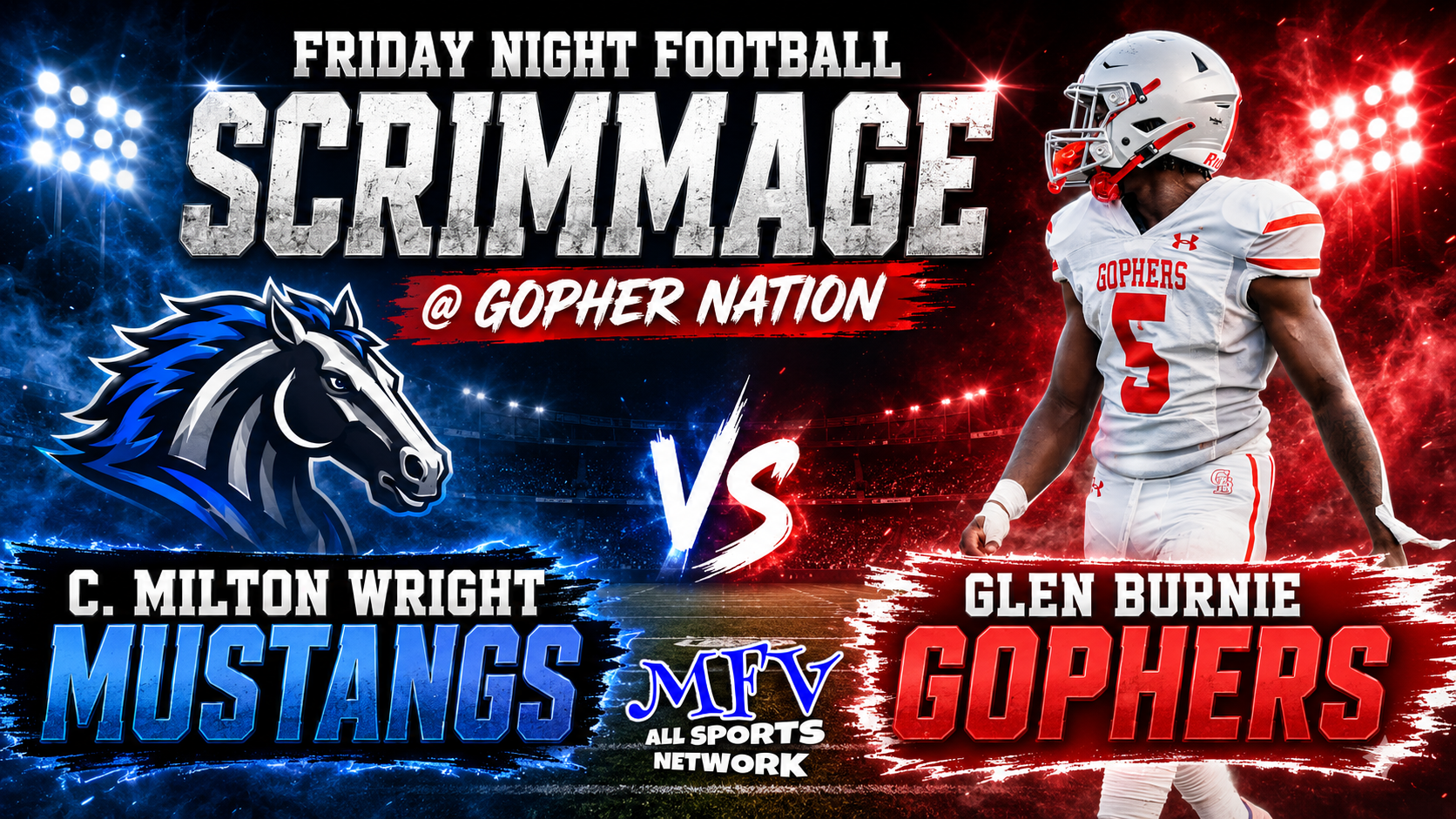 FRIDAY NIGHT LIGHTS SCRIMMAGE highlights C. Milton Wright & Glen Burnie!!!