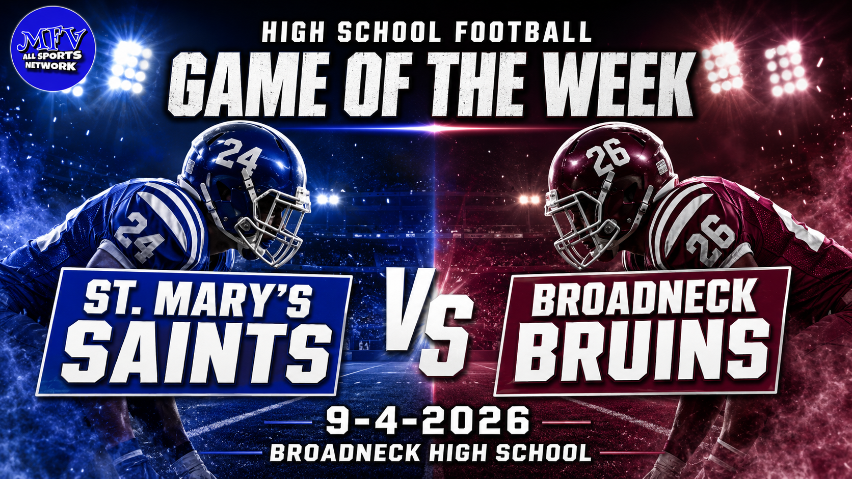 🏈🏈&nbsp; BATTLE OF ANNAPOLIS @ BRUINS NATION ft St. Mary’s vs Broadneck